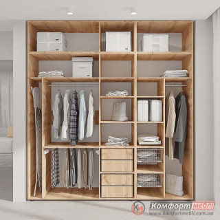 Гардеробна система пряма KomfortMebli Flex 230 см Дуб золотий