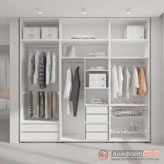 Гардеробна система пряма KomfortMebli Flex 2,6 м Біла