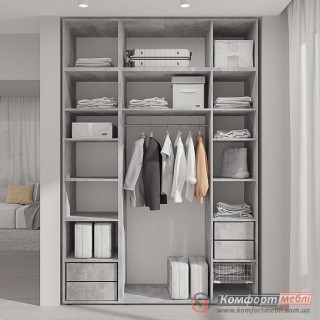 Гардеробна система пряма KomfortMebli Flex 1,7 м Бетон