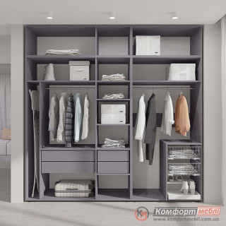 Гардеробна система пряма KomfortMebli Flex 2,5 м Графіт