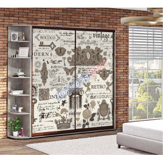 Шафа-купе 0,9 м "Скло фотодрук" 2х дверна світла