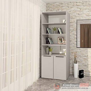 Шафа розпашна пряма з полицями KomfortMebli Flex 1 м дводверна Кашемір