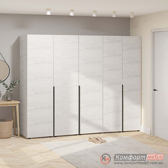 Шафа розпашна пряма KomfortMebli Flex 2,3 м 5 дверна Дуб білений