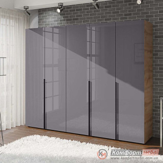 Шкаф распашной прямой KomfortMebli Flex 2,1 м 5 дверный Графит