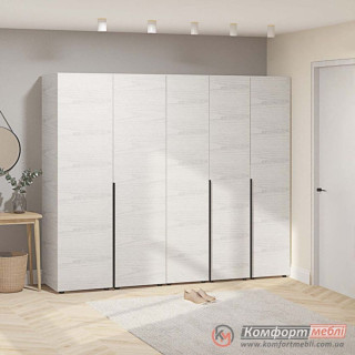 Шкаф распашной прямой KomfortMebli Flex 2,2 м 5 дверный Дуб беленый