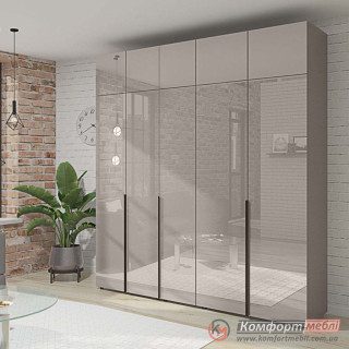 Шафа розпашна пряма KomfortMebli Flex 2,2 м 5 дверна Кашемір