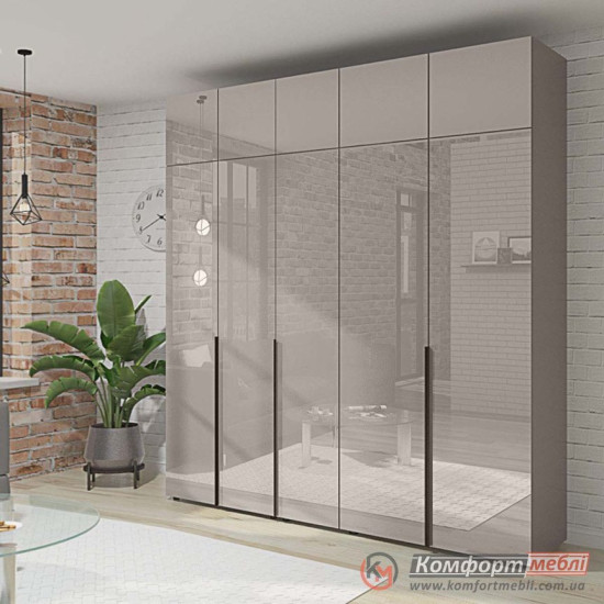 Шафа розпашна пряма KomfortMebli Flex 2,2 м 5 дверна Кашемір