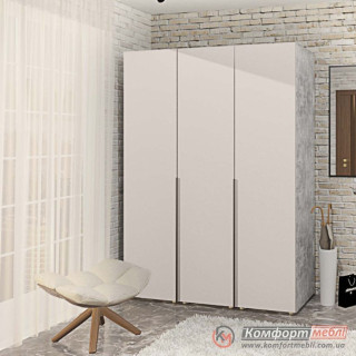 Шафа розпашна пряма KomfortMebli Flex 1,2 м тридверна Кашемір