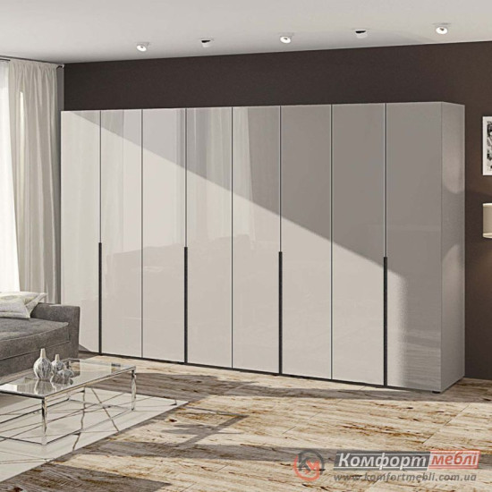 Шафа розпашна пряма KomfortMebli Flex 2,8 м 7 дверна Кашемір