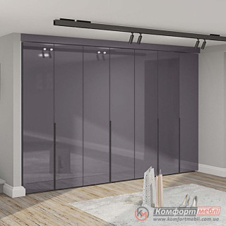 Шкаф распашной прямой встроенный KomfortMebli Flex 2,8 м Графит