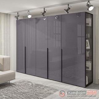 Шкаф распашной прямой KomfortMebli Flex 2,1 м 5 дверный Графит