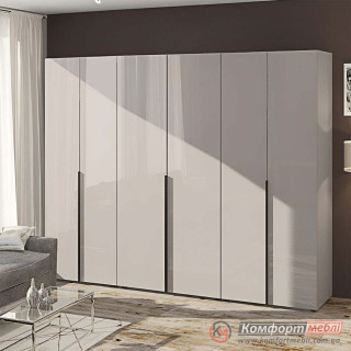 Шкаф распашной прямой KomfortMebli Flex 2,6 м 6 дверный Капучино
