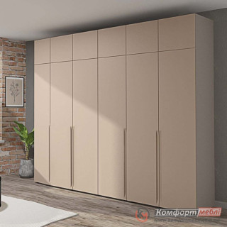 Шкаф распашной прямой KomfortMebli Flex 290 см дверный Капучино