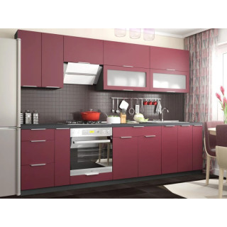 Модульная кухня прямая FLAT Бордовый AL VIP-master