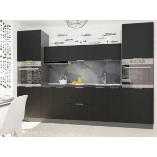 Модульная кухня прямая FLAT Черный AL VIP-master