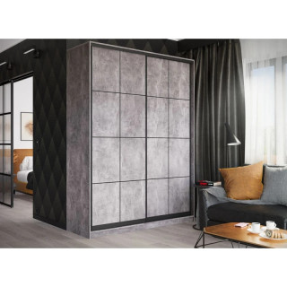 Шкаф-купе прямой 1200*2400*600 мм Loft двухдверный VIP-master Бетон